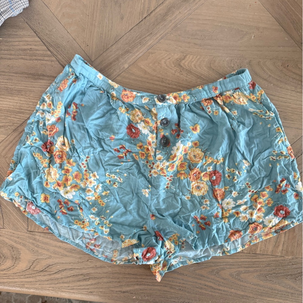 O'Neill Floral Shorts in Blue and Orange